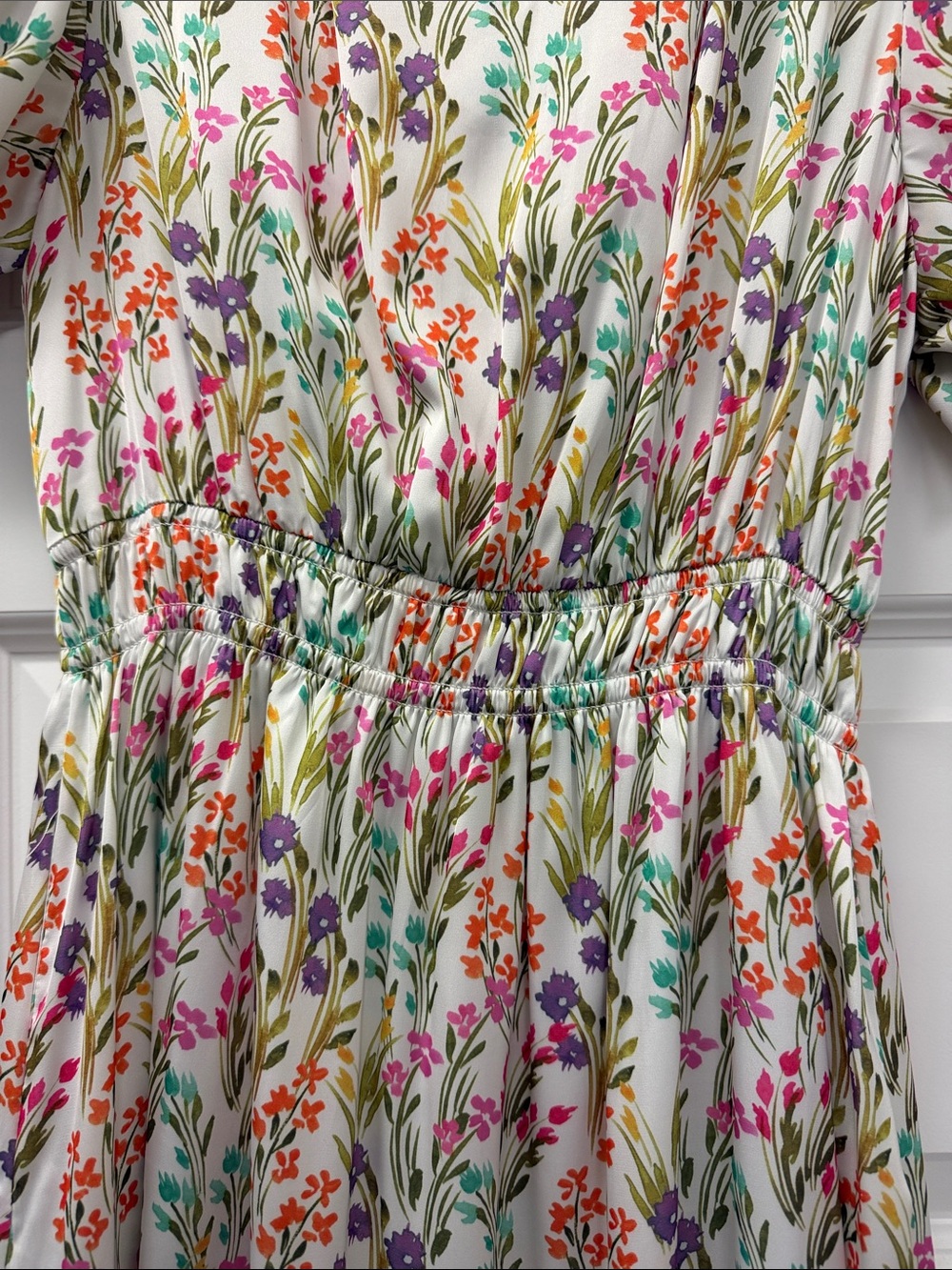THML Cream Floral Maxi Dress with Multicolor Blooms - Picture 2 of 4